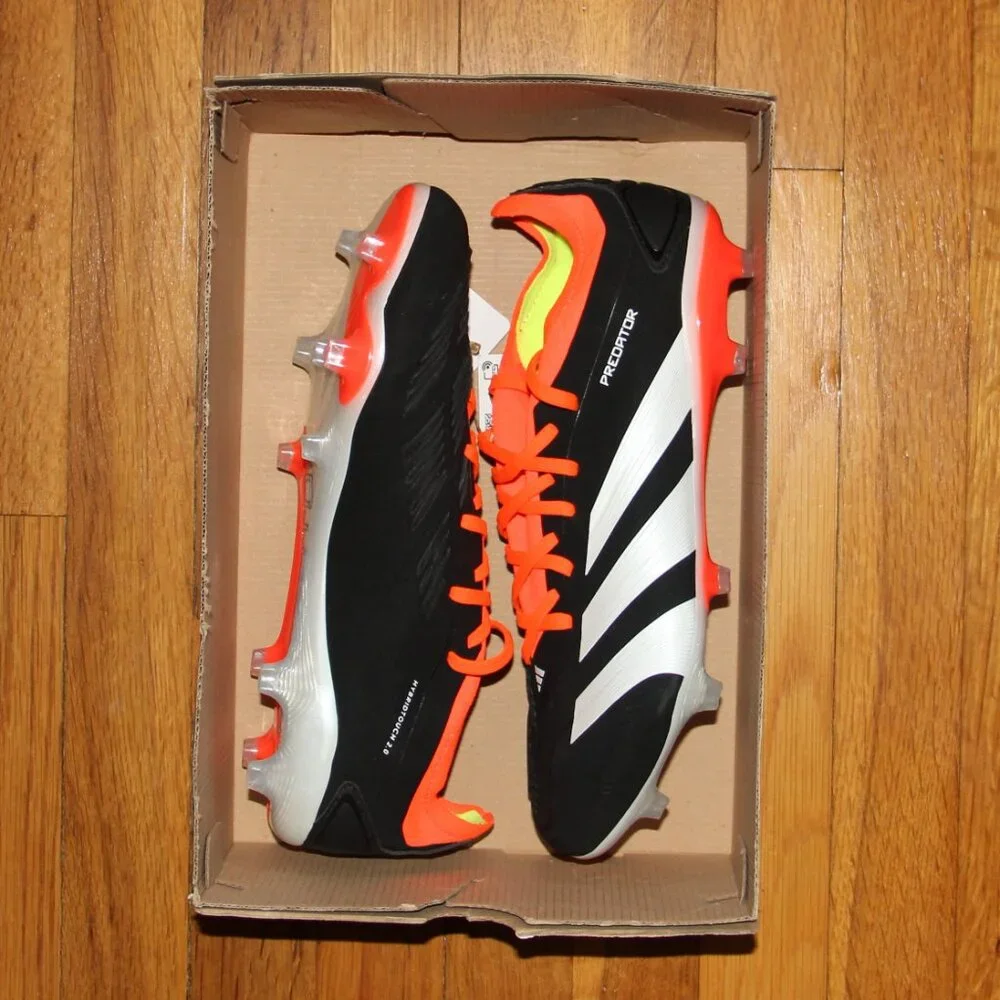 Adidas Predator 24 Pro FG Soccer Cleats Mens 10 Black Solar Red